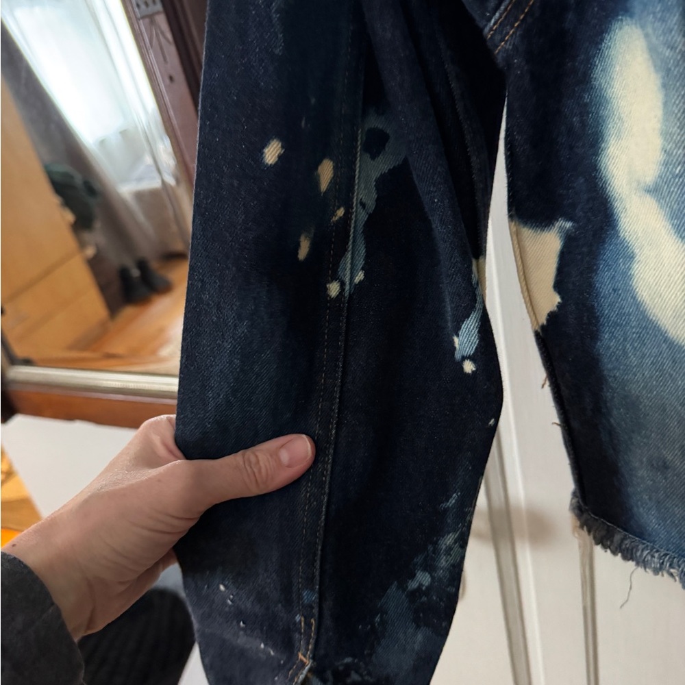 Distressed Tie-Dye Denim Jacket Artisan Made Unique - Picture 8 of 16